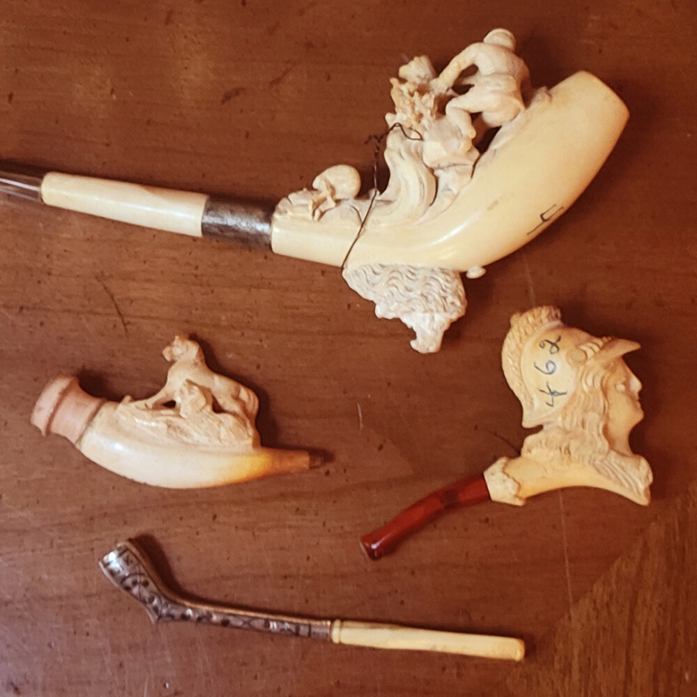 a set of four meerschaum smoking pipes