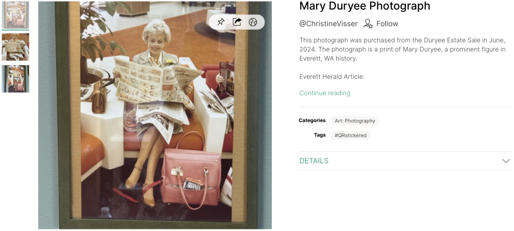 framed picture of Mary Duryee