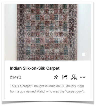 Oriental carpet now Artifcted