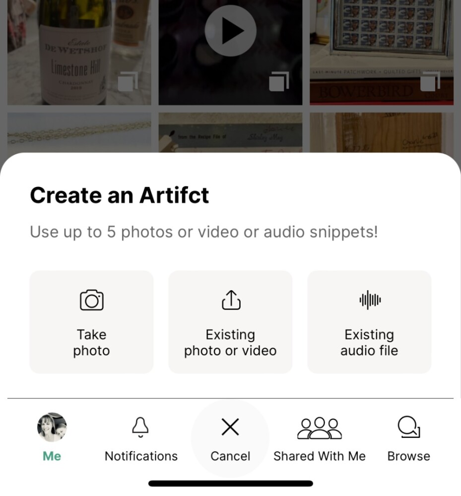 How to create a new Artifct on the app